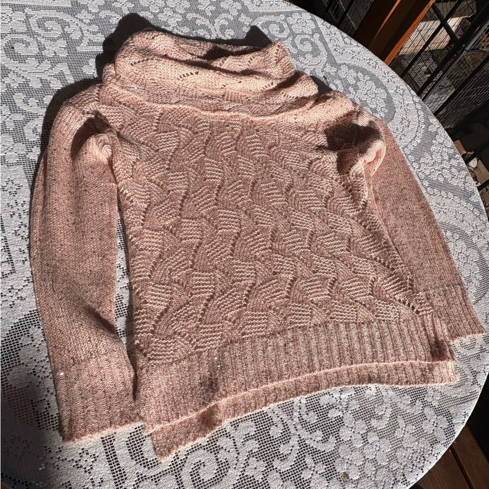 Collection B Blush Cowl Neck Sweater